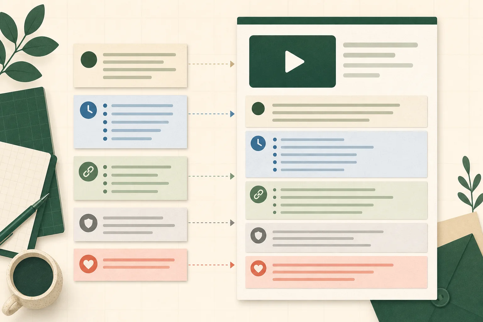 Editorial publishing page assembled from summary, chapter, link, disclosure, and call-to-action modules